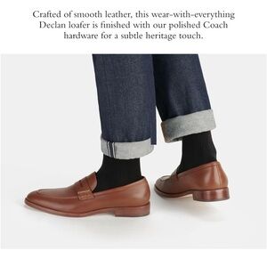 Coach Shoes Men's Brown Leather Declan Loafer Dress Slip On size 11D